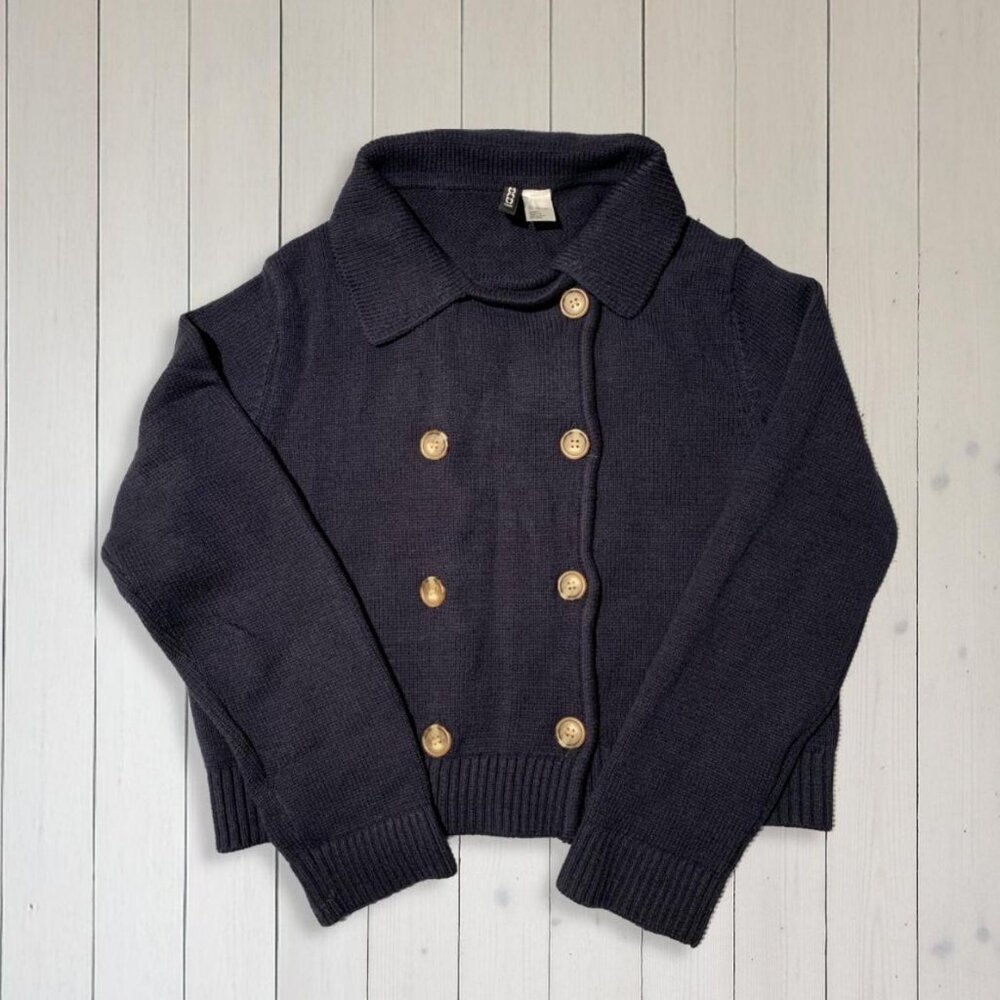 H&M knit double-breasted blazer cardigan - size XL (fits M-L)